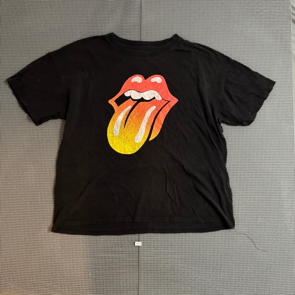 The Rolling Stones 1978 Tour Graphic T-Shirt Black Large Tongue Logo
